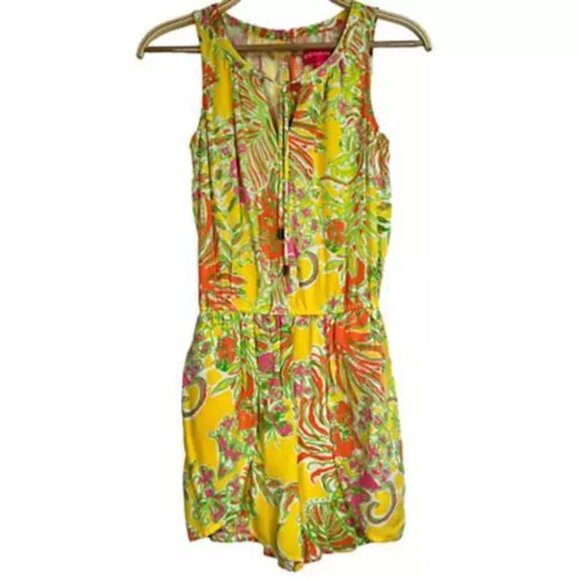 Lily Pulitzer For Target Womens Romper Multicolor Floral Short Jumpsuit Size XS - Picture 4 of 9
